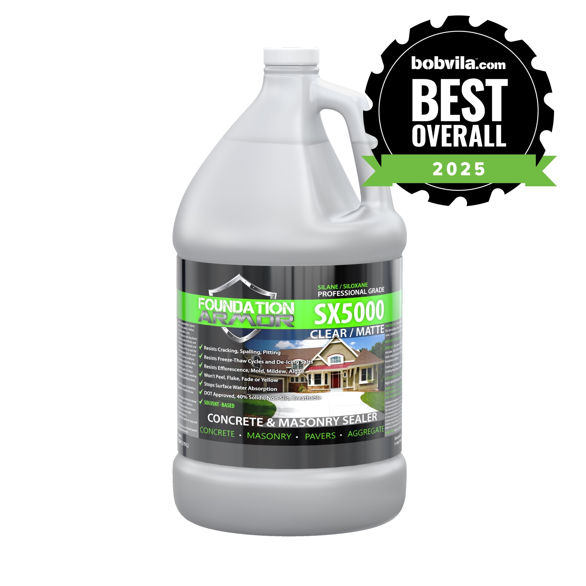 Foundation Armor, SB Silane Siloxane Water Repellent Sealer, Container Size 1 Gallon, Color Clear, Application Method Sprayer, Model# SX50001GAL